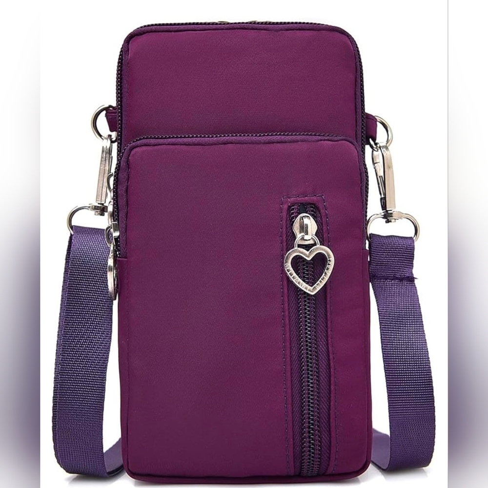 Crossbody Bag Cell Phone Sleeve Concert Venue Bag Adiustable Strap Arm Wrist NWT